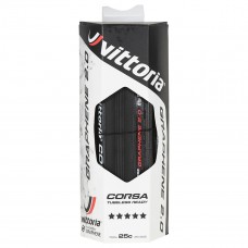 Vittoria 700x25c 25-622 Corsa Tubeless Ready Graphene 2.0 Foldable Tyre Full Black