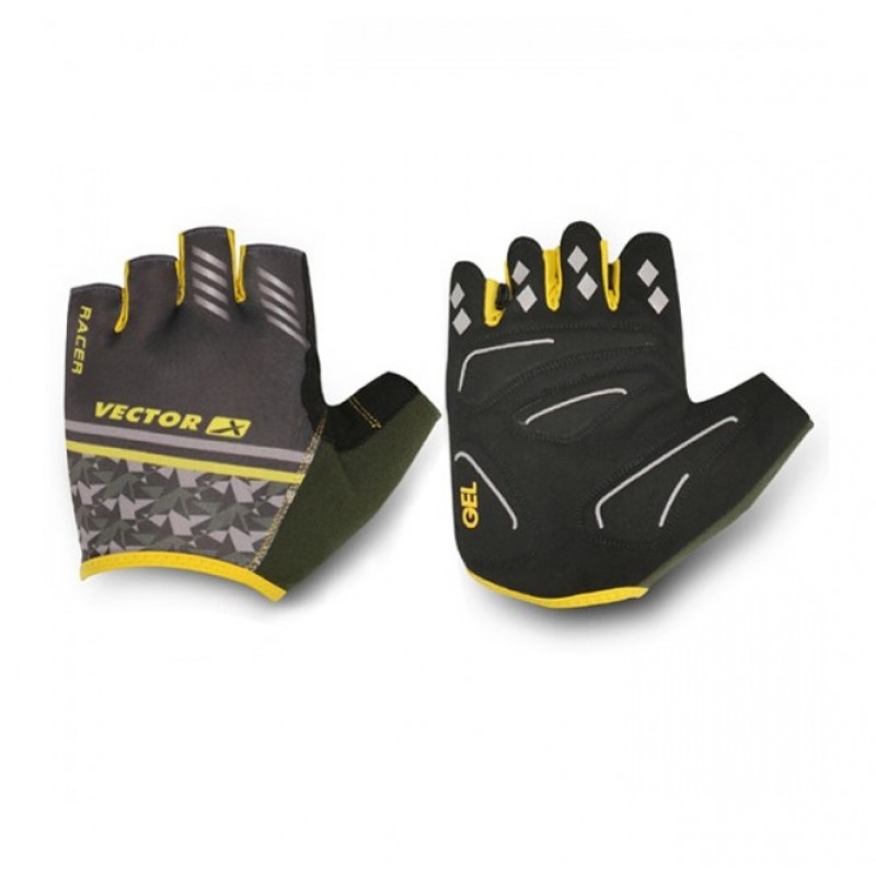Viva Racer Half Finger Cycling Gloves Yellow Black