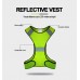 wizbiker LED Reflective High Visibility Safety Vest for Night Running/Riding Green