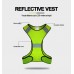 wizbiker LED Reflective High Visibility Safety Vest for Night Running/Riding Green