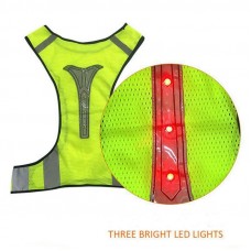 wizbiker LED Reflective High Visibility Safety Vest for Night Running/Riding Green