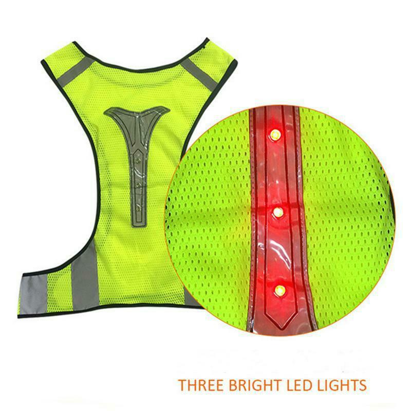 wizbiker LED Reflective High Visibility Safety Vest for Night Running/Riding Green