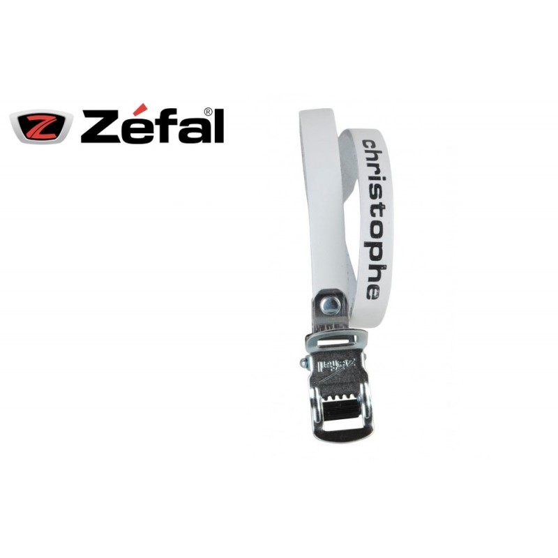 Zefal Christophe Pedal Clip Belt Classic Leather Strap White