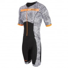 Zone3 Kona Speed Short Sleeve Full Zip Men Trisuit white/Black