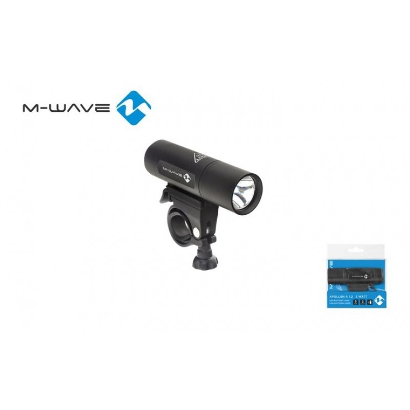 M-Wave Aluminium Housing Cycle Front Light Black